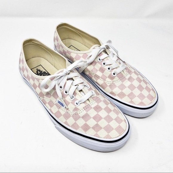 checked lace up vans